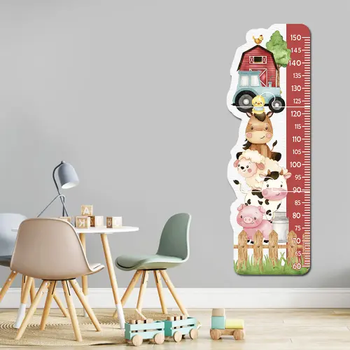 Régua de Crescimento Infantil MDF - Fazendinha Aquarela