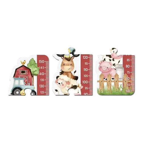 Régua de Crescimento Infantil MDF - Fazendinha Aquarela