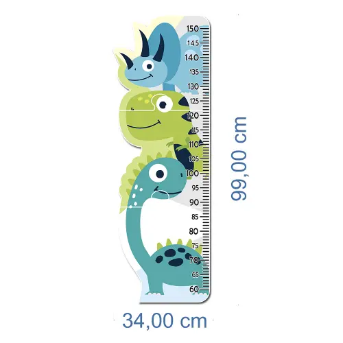 Régua de Crescimento Infantil MDF - Dinossauros