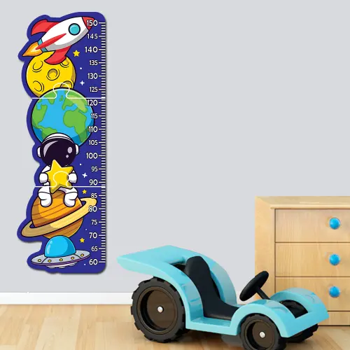 Régua de Crescimento Infantil MDF - Espacial Cute