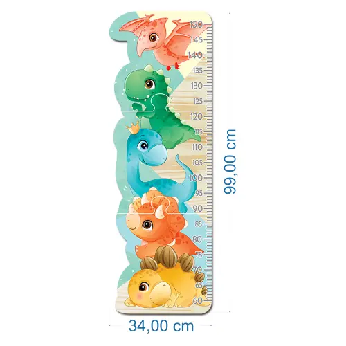 Régua de Crescimento Infantil MDF - Dinos Baby