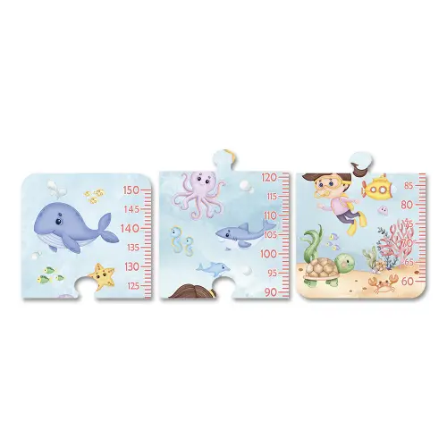 Régua de Crescimento Infantil MDF - Fundo do Mar Aquarela (Menin