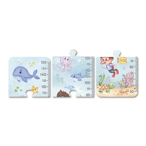 Régua de Crescimento Infantil MDF - Fundo do Mar Aquarela (Menin