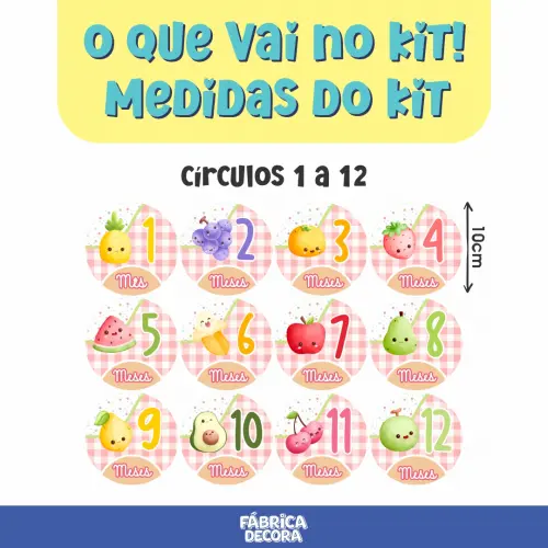 Mesversário Mdf Basic - Frutinhas Aquarela