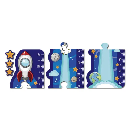Régua de Crescimento Infantil MDF - Foguete