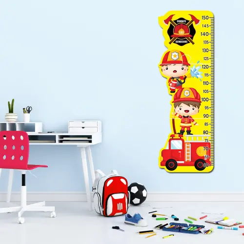 Régua de Crescimento Infantil MDF - Bombeiro