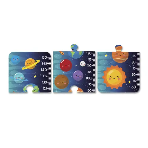 Régua de Crescimento Infantil MDF - Sistema Solar
