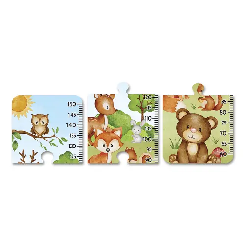 Régua de Crescimento Infantil MDF - Animais Bosque Aquarela