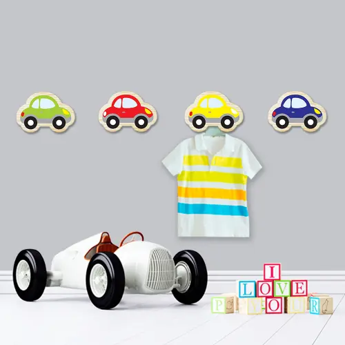 Ganchos de Parede 2D - Kit Carrinhos (04 peças)