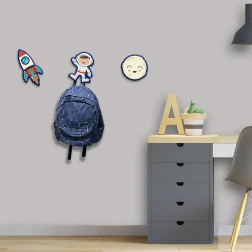 Ganchos de Parede 2D - Kit Astronauta (03 peças)