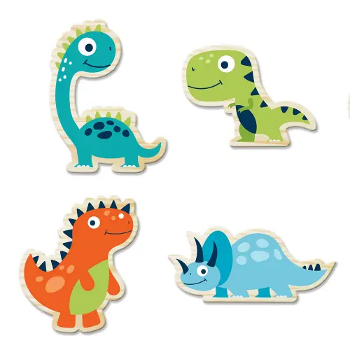 Ganchos de Parede 2D - Kit Dinossauros (04 peças)