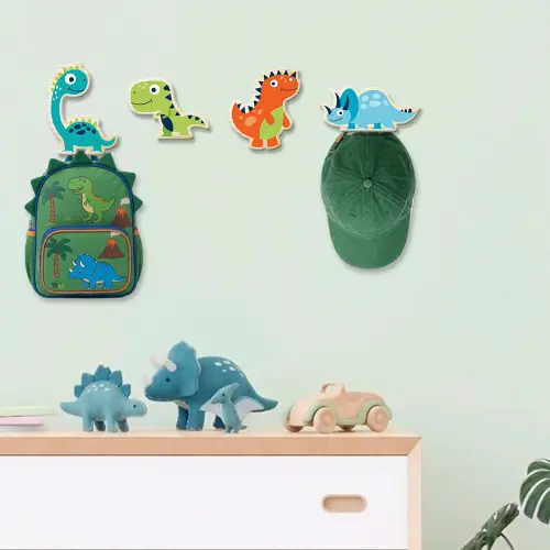 Ganchos de Parede 2D - Kit Dinossauros (04 peças)