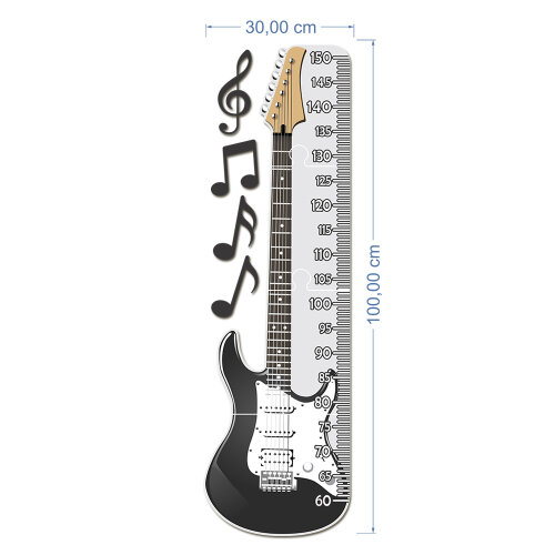 Régua de Crescimento Infantil MDF - Guitarra
