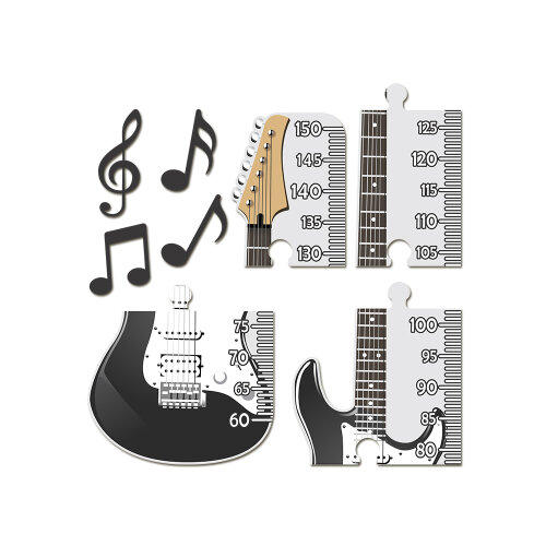 Régua de Crescimento Infantil MDF - Guitarra