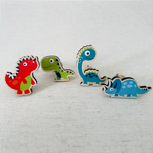 Ganchos de Parede 2D - Kit Dinossauros (04 peças)