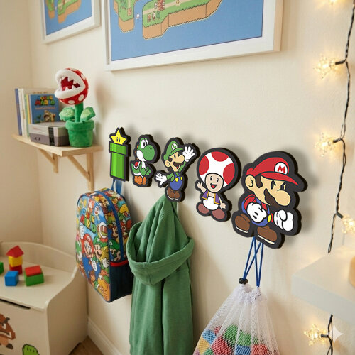 Ganchos de Parede 2D - Kit Super Mario (05 peças)