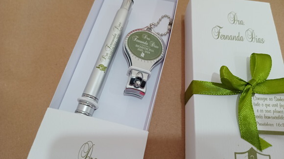 Chaveiro e Caneta para Formatura