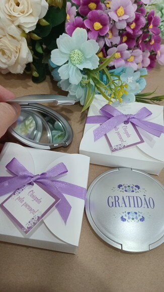 Espelho Duplo Personalizado na Caixa para Presente