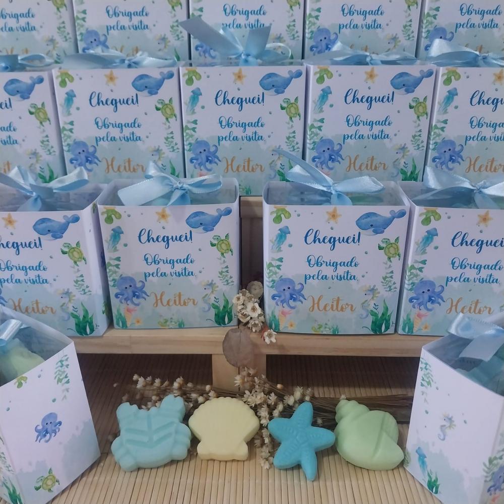 20 Lembrancinhas Maternidade Fundo do Mar Sabonetes Personalizado