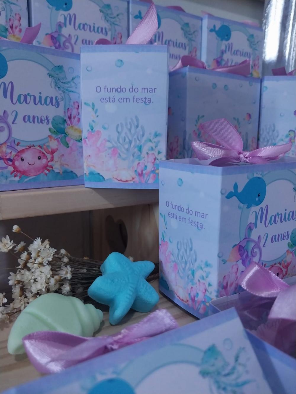 20 Lembrancinhas Aniversário Fundo do Mar Sabonetes Personalizad