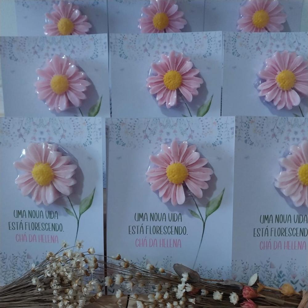 Lembrancinha Chá de Bebê Margarida Sabonete Personalizada