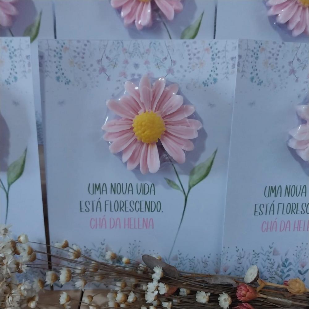 Lembrancinha Chá de Bebê Margarida Sabonete Personalizada