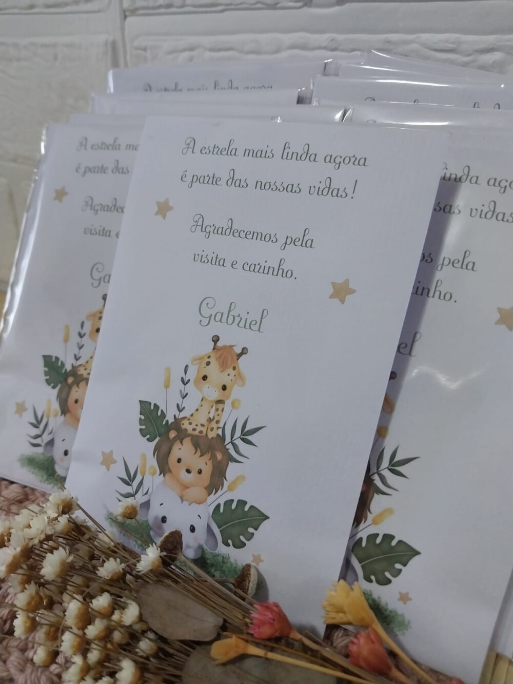 Lembrancinha Maternidade Envelope Aromatizador Safari