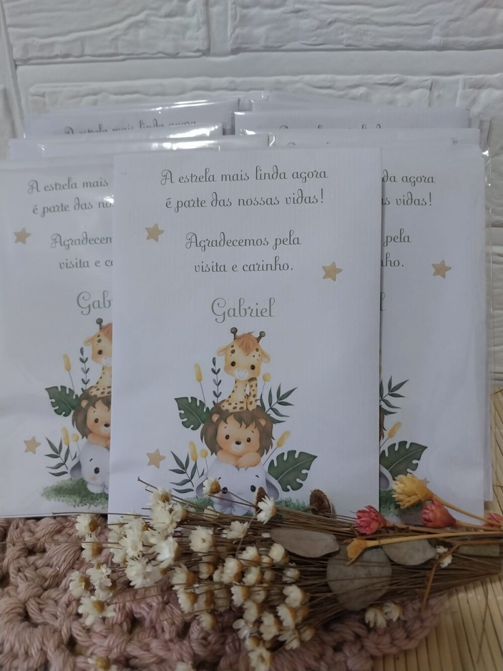 Lembrancinha Maternidade Envelope Aromatizador Safari