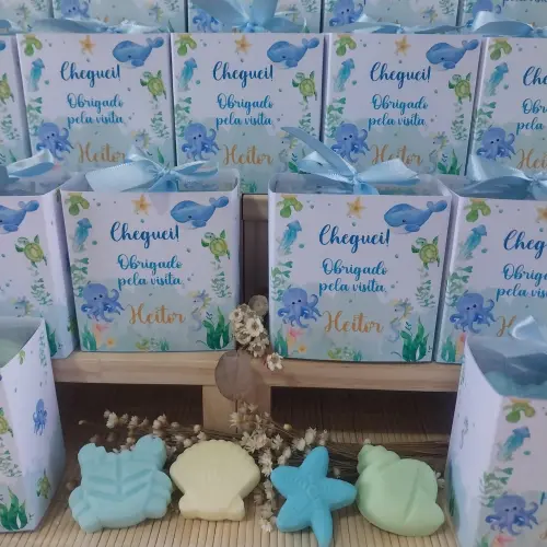 20 Lembrancinhas Maternidade Fundo do Mar Sabonetes Personalizado