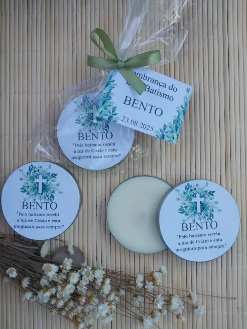 Lembrancinha Batizado Velinha Artesanal Personalizada