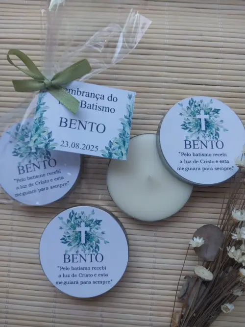 Lembrancinha Batizado Velinha Artesanal Personalizada