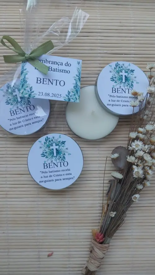 Lembrancinha Batizado Velinha Artesanal Personalizada