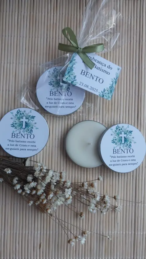 Lembrancinha Batizado Velinha Artesanal Personalizada