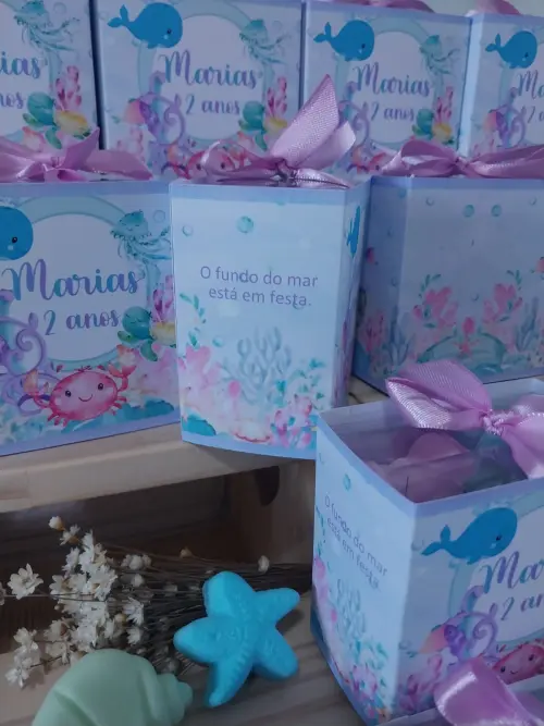 20 Lembrancinhas Aniversário Fundo do Mar Sabonetes Personalizad