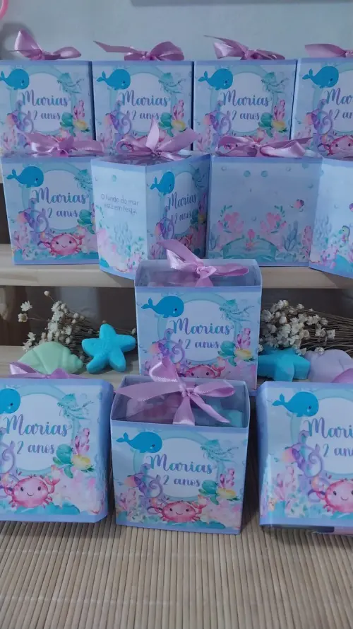 20 Lembrancinhas Aniversário Fundo do Mar Sabonetes Personalizad