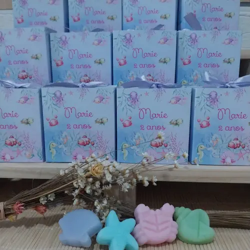 20 Lembrancinhas Aniversário Fundo do Mar Sabonetes Personalizad