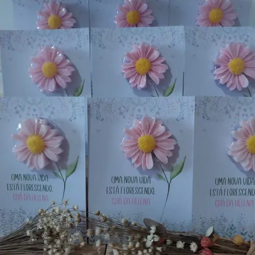 Lembrancinha Chá de Bebê Margarida Sabonete Personalizada