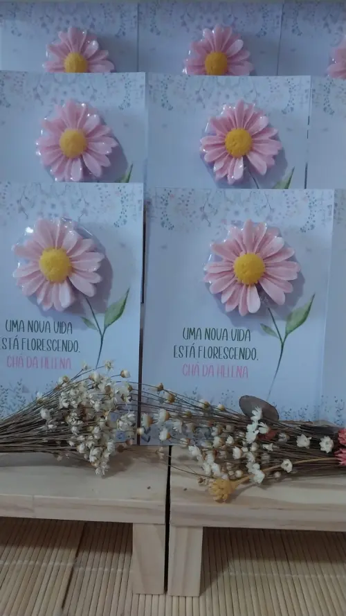 Lembrancinha Chá de Bebê Margarida Sabonete Personalizada