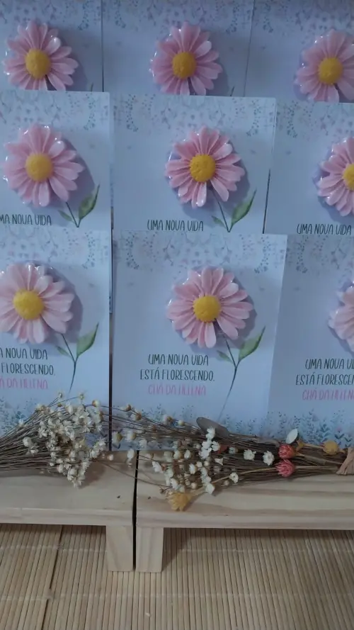 Lembrancinha Chá de Bebê Margarida Sabonete Personalizada