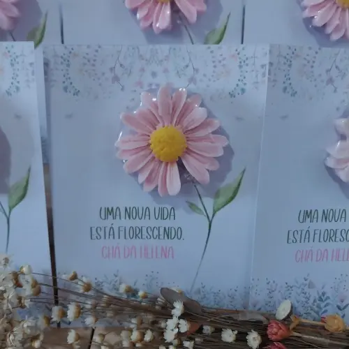 Lembrancinha Chá de Bebê Margarida Sabonete Personalizada