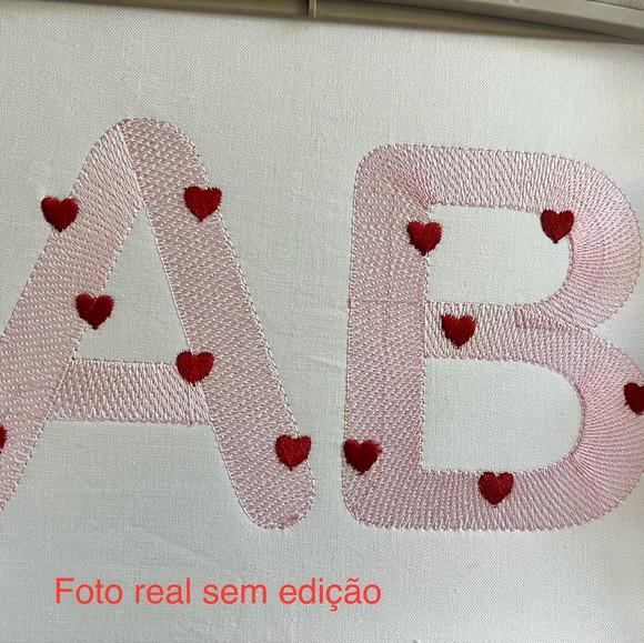 Matriz Bordado Alfabeto Coração