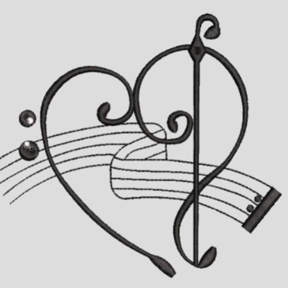Matriz Bordado Notas Musicais