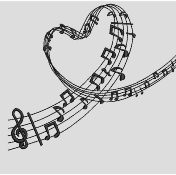 Matriz Bordado Notas Musicais
