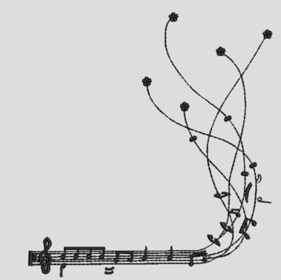 Matriz Bordado Notas Musicais