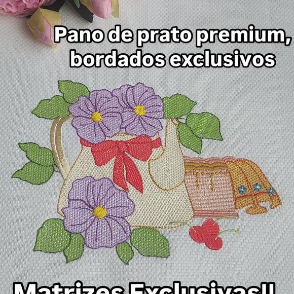 Matriz Bordado Pano de Prato Bule