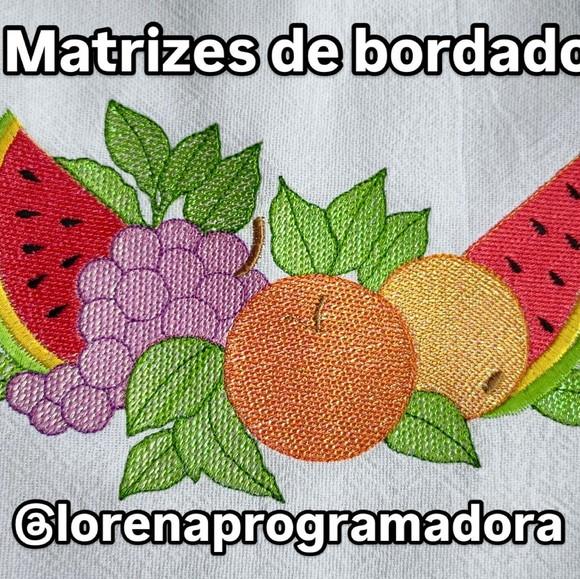 Matriz Bordado Pano de Prato Frutas
