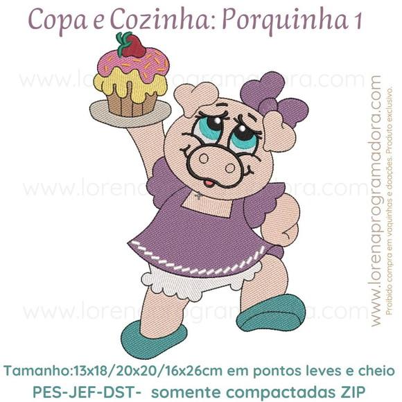 Matriz Bordado Porquinha Copa e Cozinha