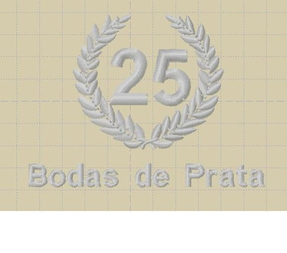 Matriz de Bordado Brasao 25 Anos Bodas de Prata