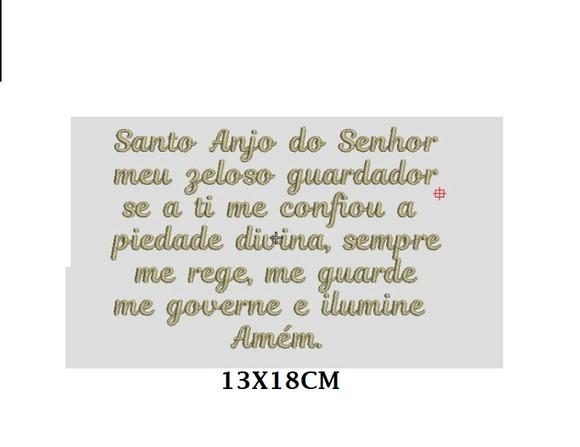 Matriz de Bordado Oração Santo Anjo