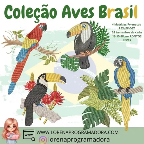 Matriz Bordado Arara Tucano
